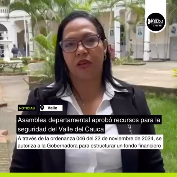María Victoria Machado, directora del Departamento de Hacienda del Valle del Cauca, indicó que, con la aprobación de la ordenanza, “se autoriza a la Gobernadora para estructurar un fondo financiero que le permita, a través del Fonset, constituir un patrimonio autónomo, con el cual se puedan hacer unas importantes inversiones, por $120.000 millones, en materia de seguridad”.radiorelojcali 
radioreloj
